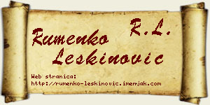 Rumenko Leškinović vizit kartica